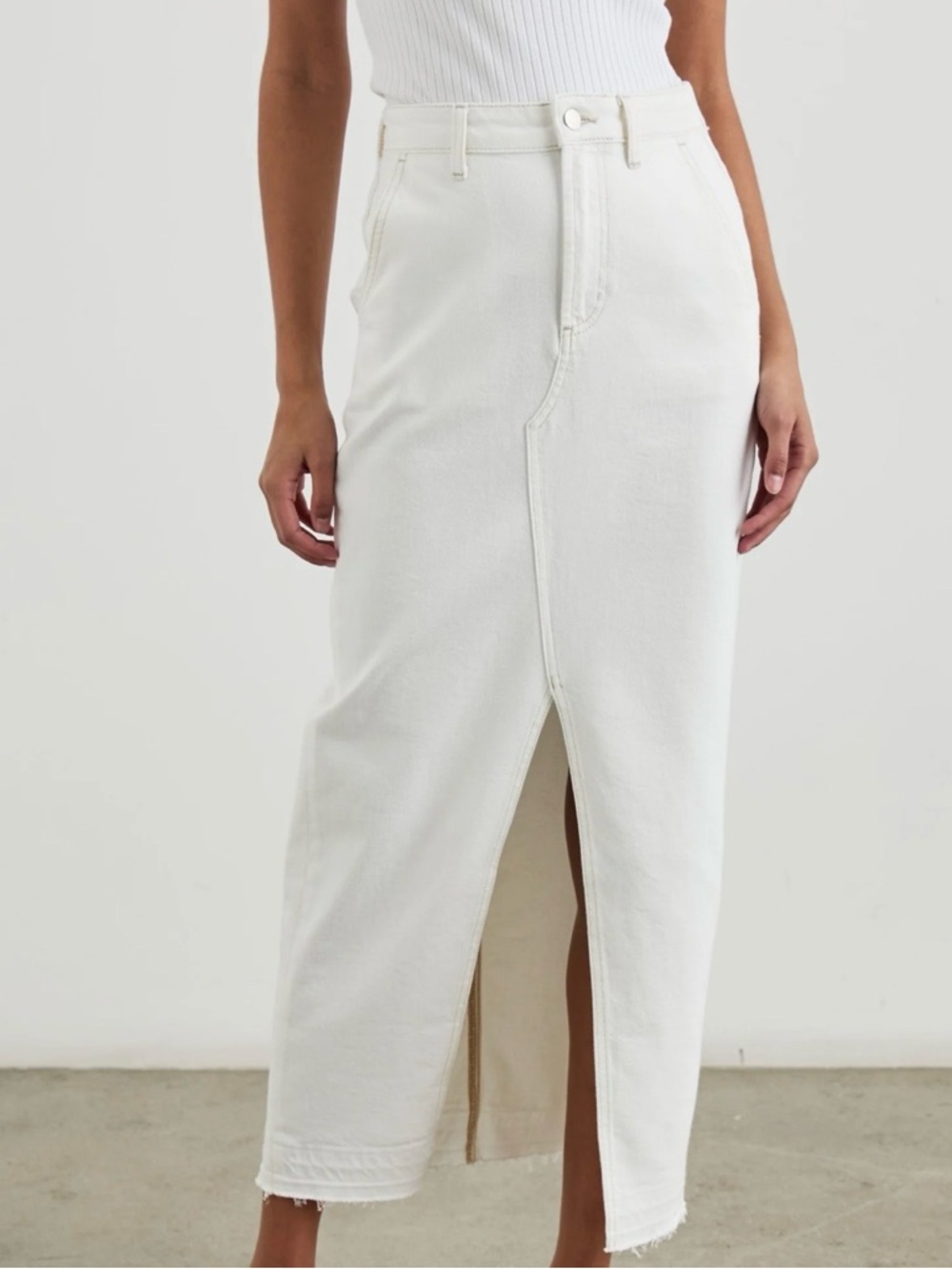Rails White Straight-Leg Jeans Skirt